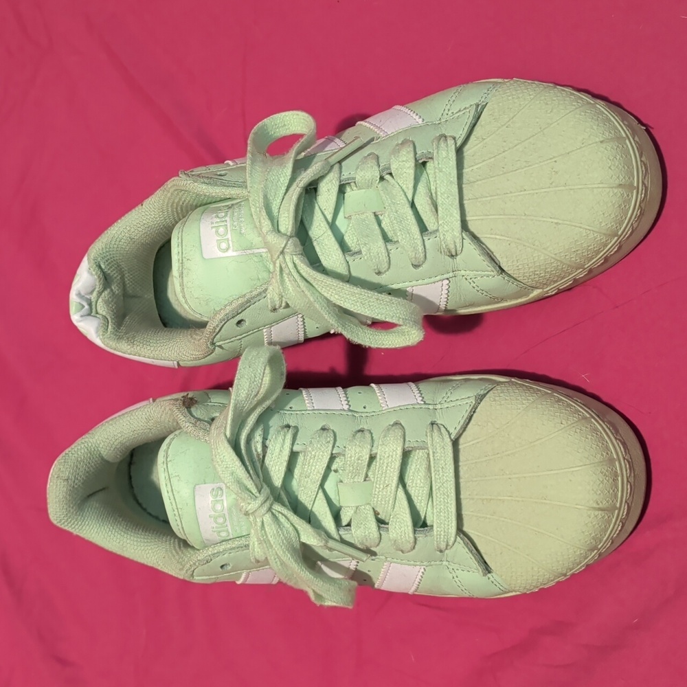 Adidas Mint Green Superstar Sneakers